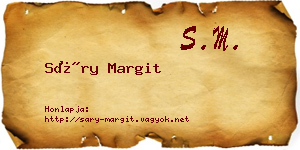 Sáry Margit névjegykártya